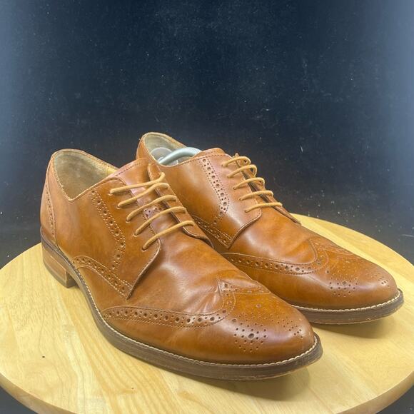 Cole Haan Grand OS Men's 12 M Brown Wingtip Oxford Madison Medallion Leather - Picture 4 of 10